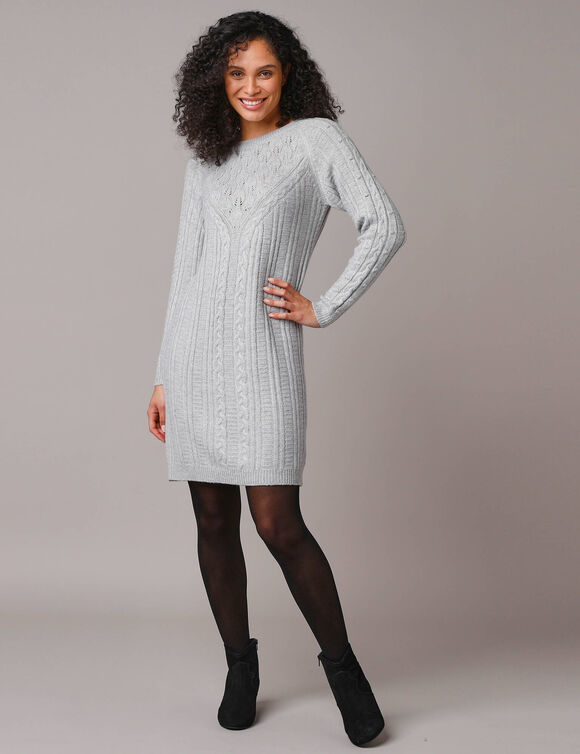 Robe pull torsadée  (gris chiné)