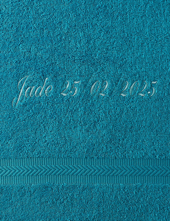 Collection serviettes de bain personnalisables confort moelleux (turquoise)