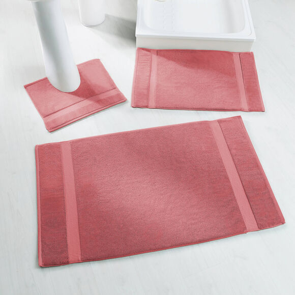 Tapis de bain &eacute;ponge liteau reli&eacute;f&eacute; confort premium (grenat)