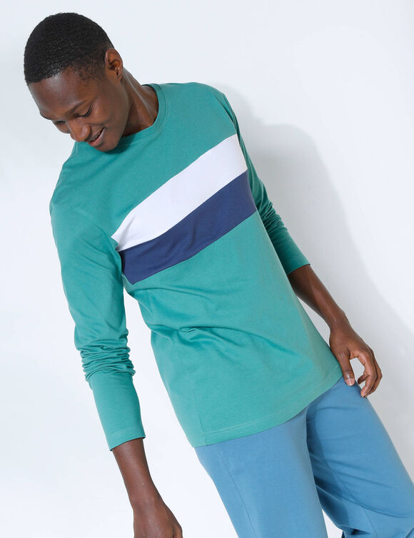 T-shirt pyjama manches longues vert (vert)