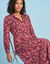 Lange jurk met knopen van bedrukte viscose, Special Petites (paars)