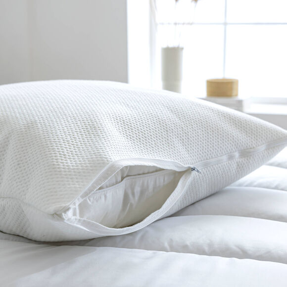 Gematelasseerde ondersloop voor hoofdkussen, hotelkwaliteit (wit)
