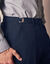 Broek met verstelbare taille zonder bandplooien - polyester (marine)