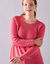 Trui in patenttricot met uitlopend model (blushroze)