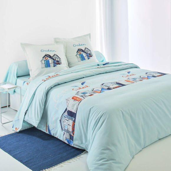 Bedlinnen Cabine, in bedrukt katoen (blauw)