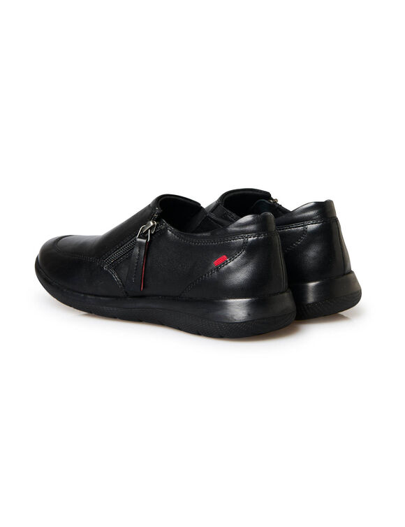 Derbies zippées en cuir semelle crantée (noir)
