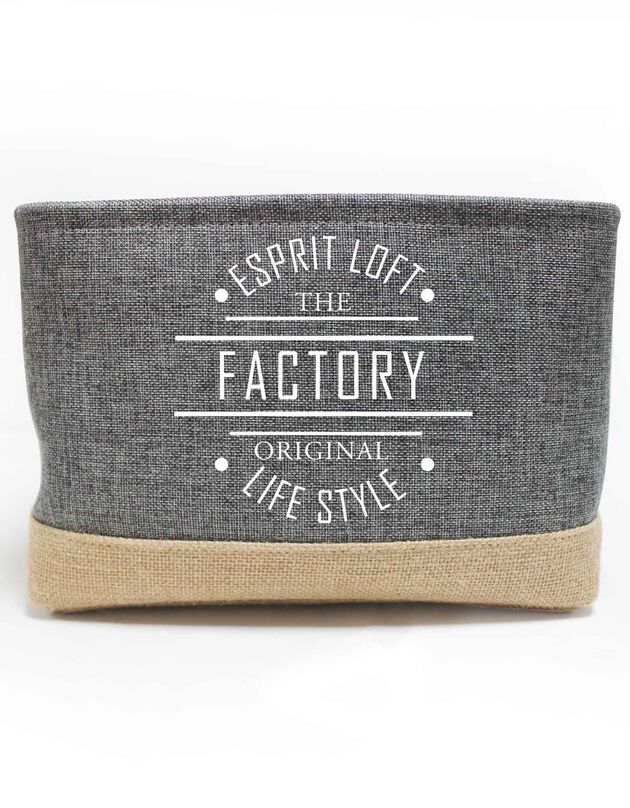 Panier de rangement déco imprimé Lifestyle (gris/jute)