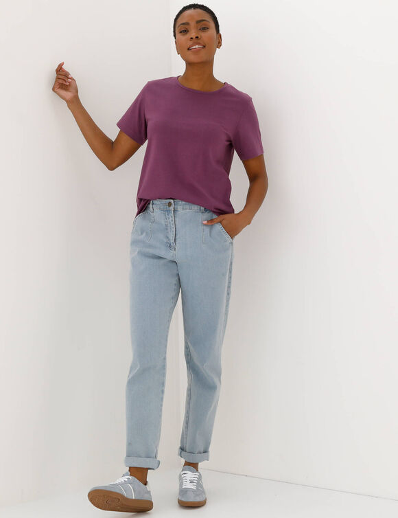 T-shirt manches courtes uni (prune)