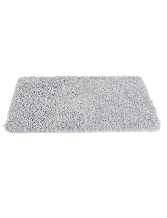 Tapis de bain uni moelleux microfibre (gris perle)