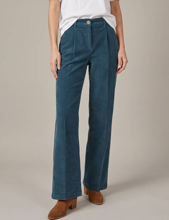 Ruime fluweelbroek (donkerblauw)