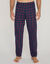 Pantalon pyjama coton imprim&eacute; carreaux (marine / rouge)