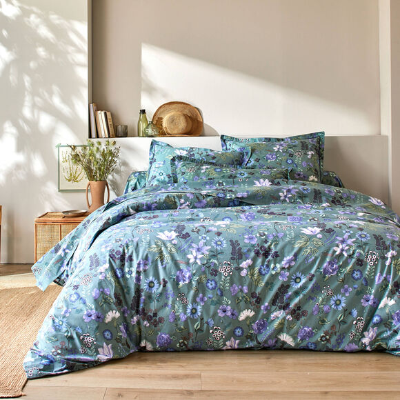 Bedlinnen Kelly in katoen met bloemenprint (groen)