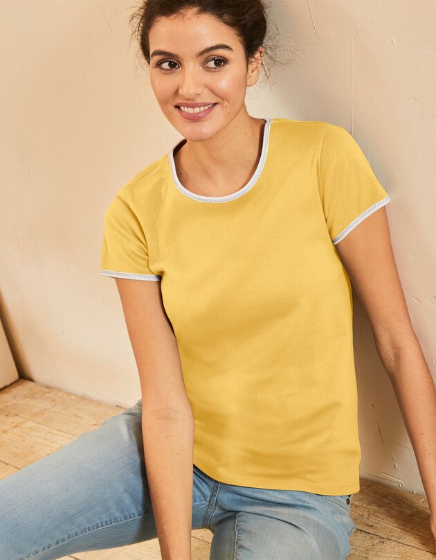 Tee-shirt bicolore manches courtes (jaune)