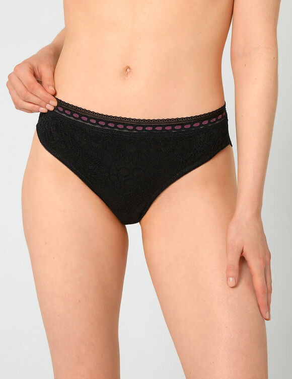 Culotte forme midi en dentelle stretch Ambato (noir)