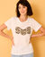 T-shirt manches courtes à revers, imprimé "sun" (blanc)