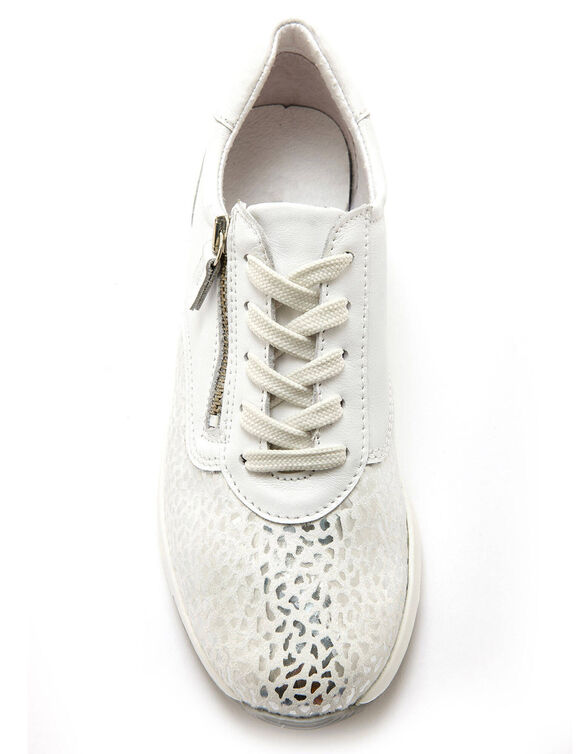 Derbies en cuir Hallux Confort (blanc / argenté)
