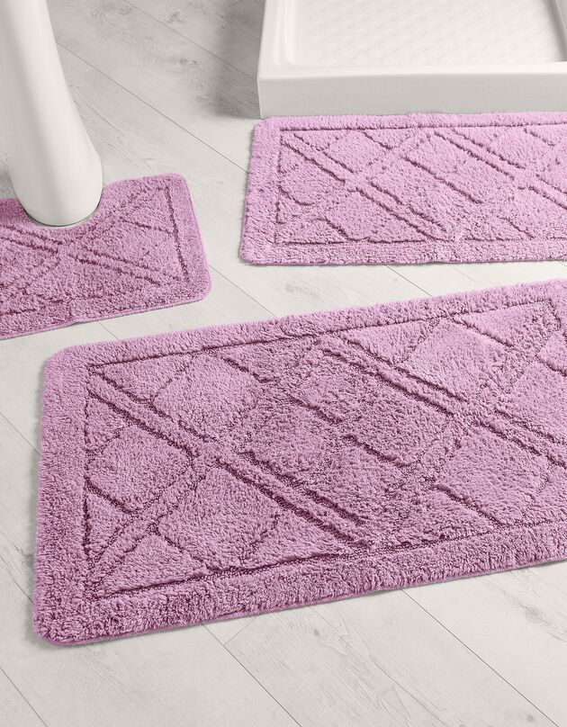 Tapis de bain losanges (parme)