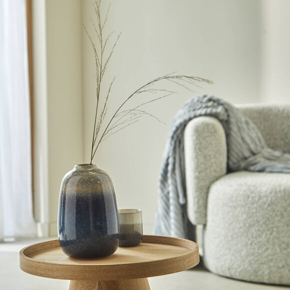 Vase en céramique finition émail (bleu)