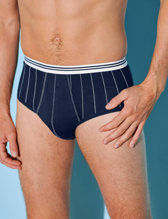 Slip met open kruis en hoge taille - set van 2 (marine)