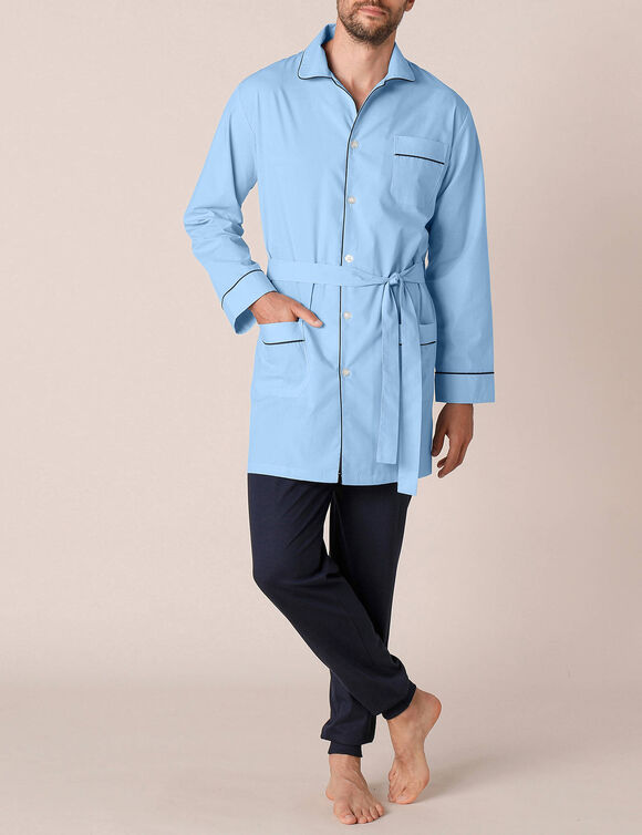 Veste de pyjama popeline boutonnée (ciel)