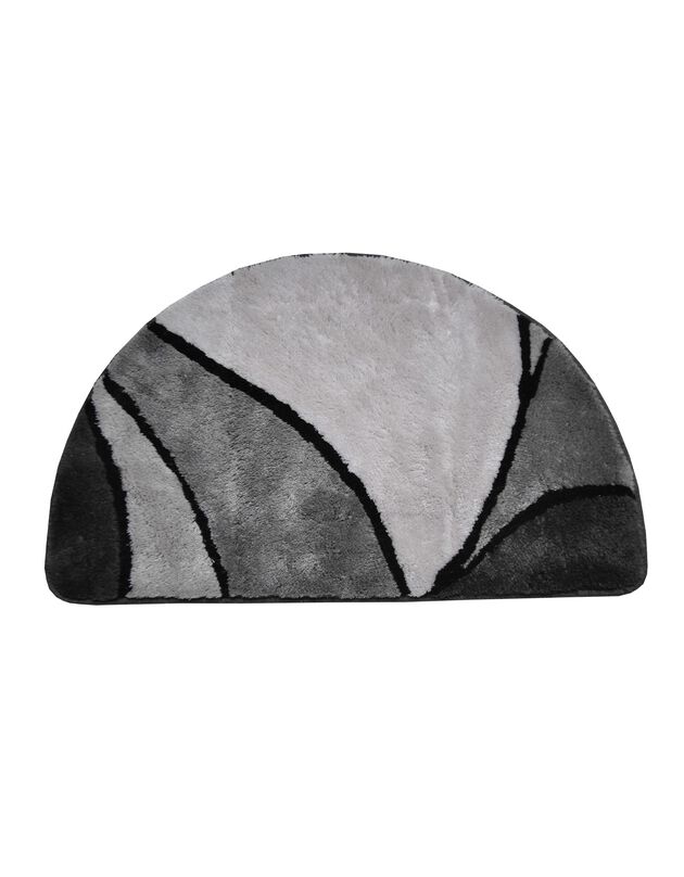 Tapis de bain demi-lune motif minéral (gris)