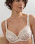 Soutien-gorge coton dentelle imprimé fleurettes Coria - avec armatures (ivoire)