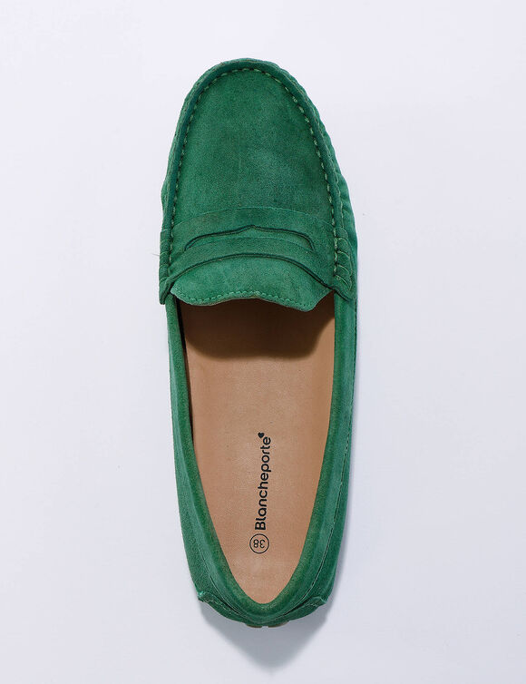 Mocassins in suèdeleer (groen)