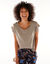 Effen T-shirt met knoopdetail, jerseytricot (lichtkaki)