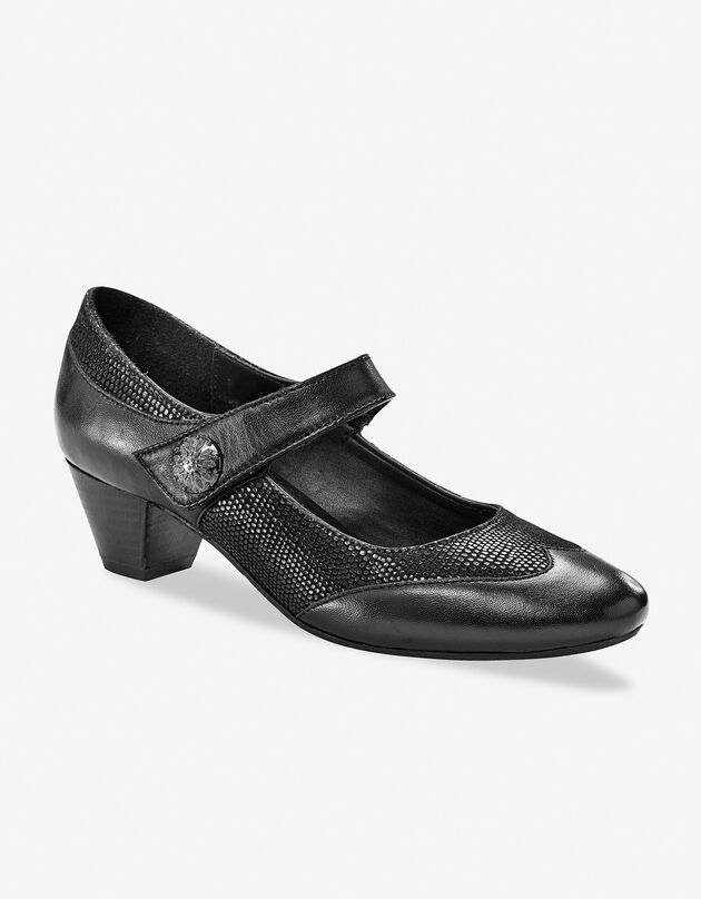 Babies en cuir à talon - noir (noir)