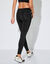 Legging met hoge taille en pasjes in nettricot (zwart)