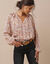 Bloes in voile met vlekkenprint (blushroze)