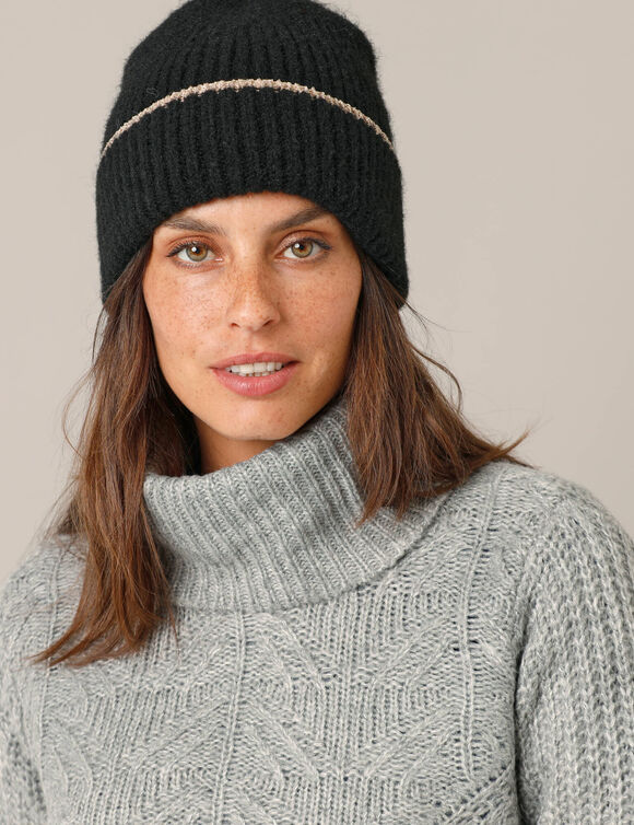 Bonnet détails brillants (zwart)