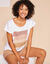 T-shirt in fifties model met arty print, jerseytricot (zandkleur)