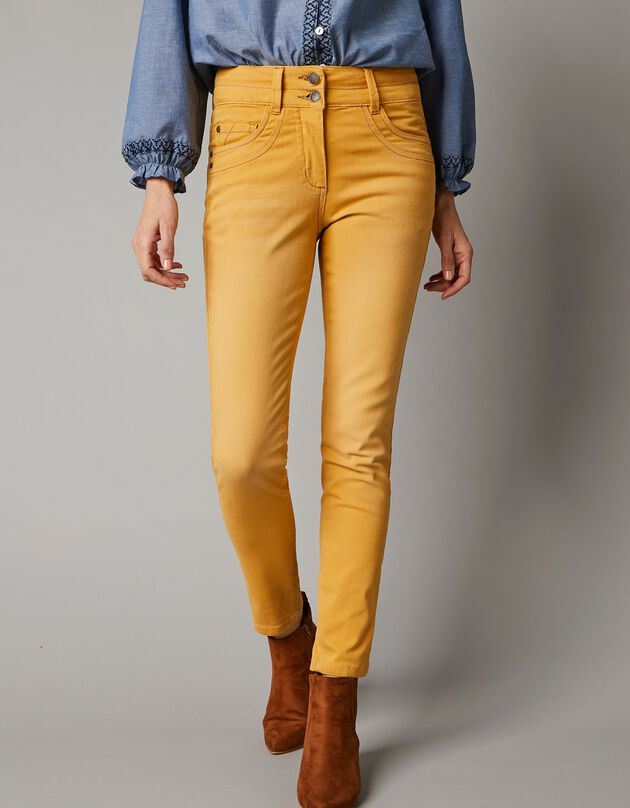 Jean 7/8ème fuselé couleur stretch (miel)