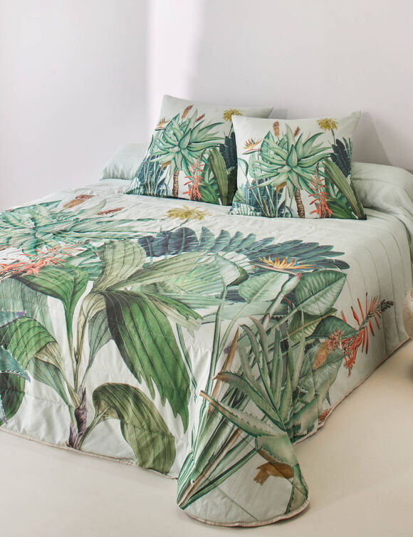 Couvre-lit matelass&eacute; Tropical (vert)