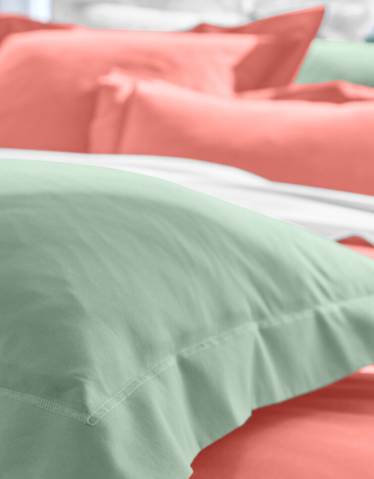 Linge de lit uni coton (vert amande)