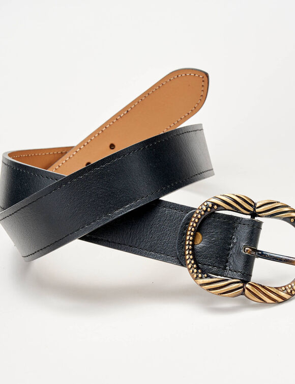 Ceinture boucle dorée (noir)