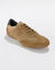 Leren Derbies met vetersluiting en geperforeerde details (taupe)
