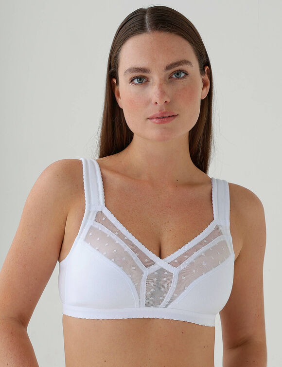 Soutien-gorge grand maintien coton  - sans armatures (blanc)
