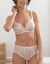 Culotte maxi coton dentelle imprim&eacute; fleurettes Coria - lot de 2 (ivoire)