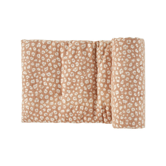 Long coussin de canap&eacute; jacquard l&eacute;opard (naturel)