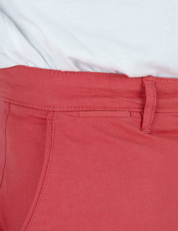 Pantalon chino ceinture arrondie sous le ventre (corail grisé)