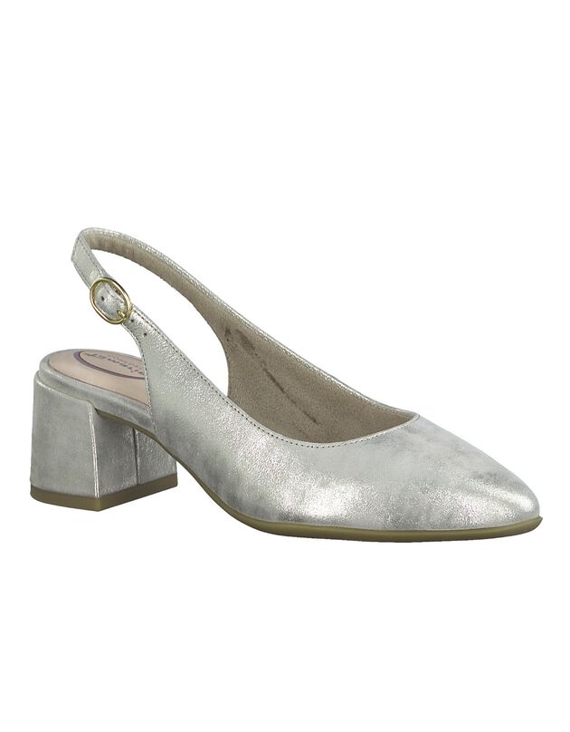 Pumps met leren bovenwerk - comfortbreedte (goudkleurig)