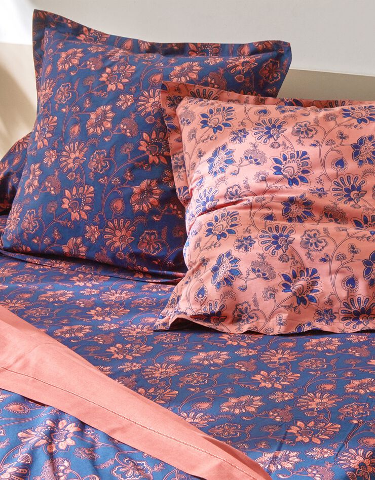 Linge de lit Katia en coton motifs fleuris, bleu marine, hi-res image number 4