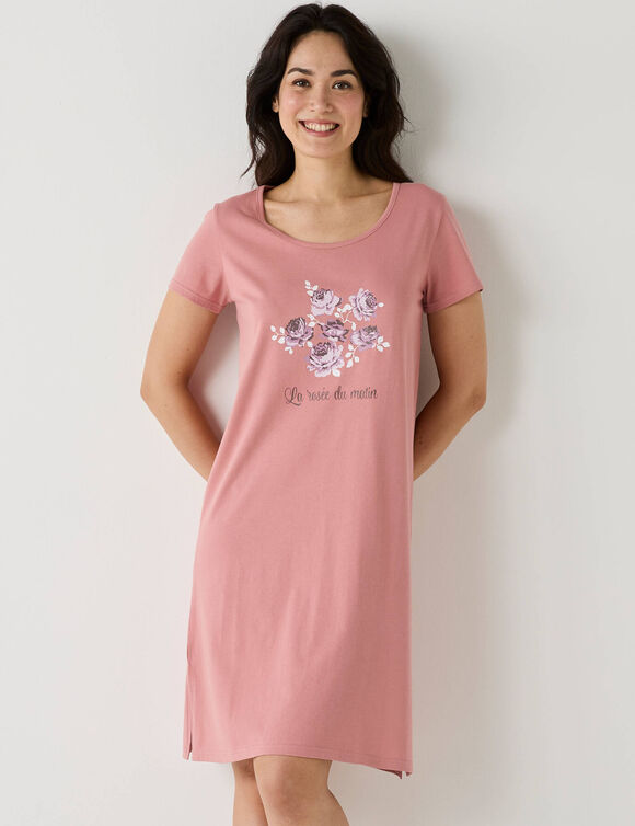 Kort nachthemd met korte mouwen (roze)