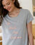 Chemise de nuit courte manches courtes, imprim&eacute; &laquo;sublime&raquo; (gris chin&eacute;)