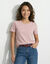 T-shirt col rond manches courtes (rose parm&eacute;)