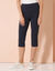 Capribroek met hoge taille (marine)