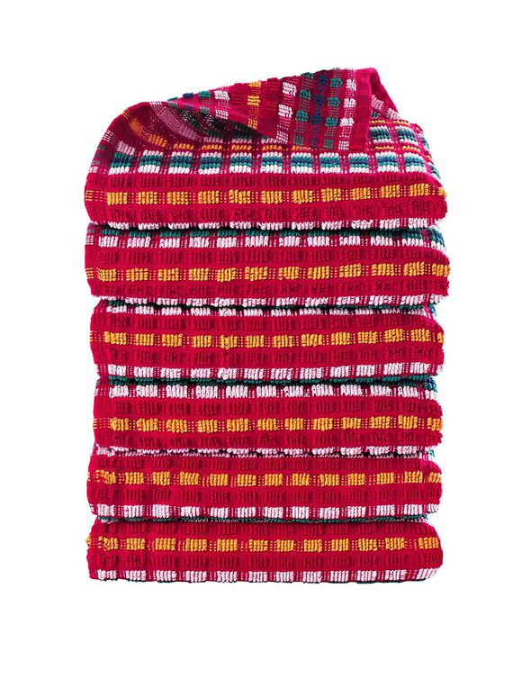 Handdoek in badstof, klein formaat, met rode fond - Sets (rood)