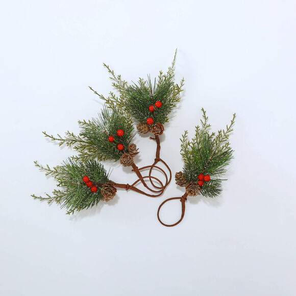 Rond de serviettes, d&eacute;coration sapin - lot de 4  (vert)